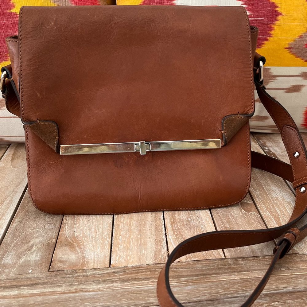 Massimo Dutti Brown Leather Handbag/Shoulder Strap